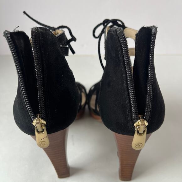 ADRIENNE VITTADINI Anjolie-1 Suede Strappy Web Heel Womens 8.5 Witchy Black - Picture 8 of 15